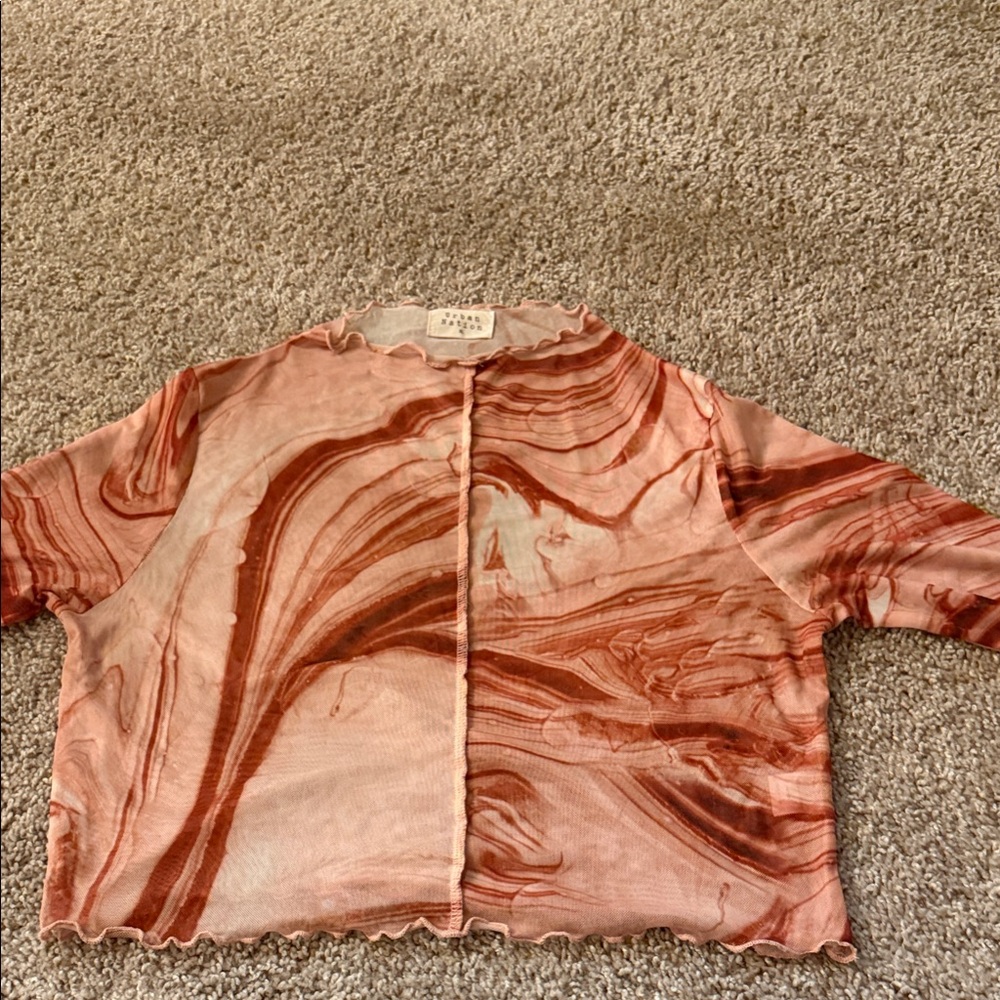 Marble Patterned Long Sleeve Top